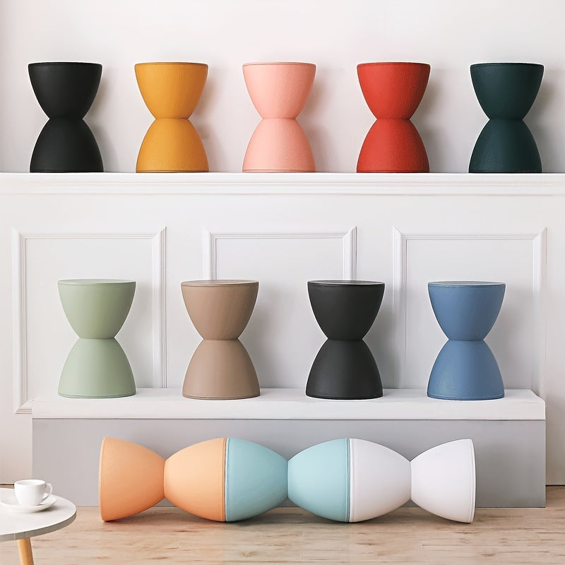 Modern Nordic Plastic Stool Side Table Corner Accent Shoe Bench