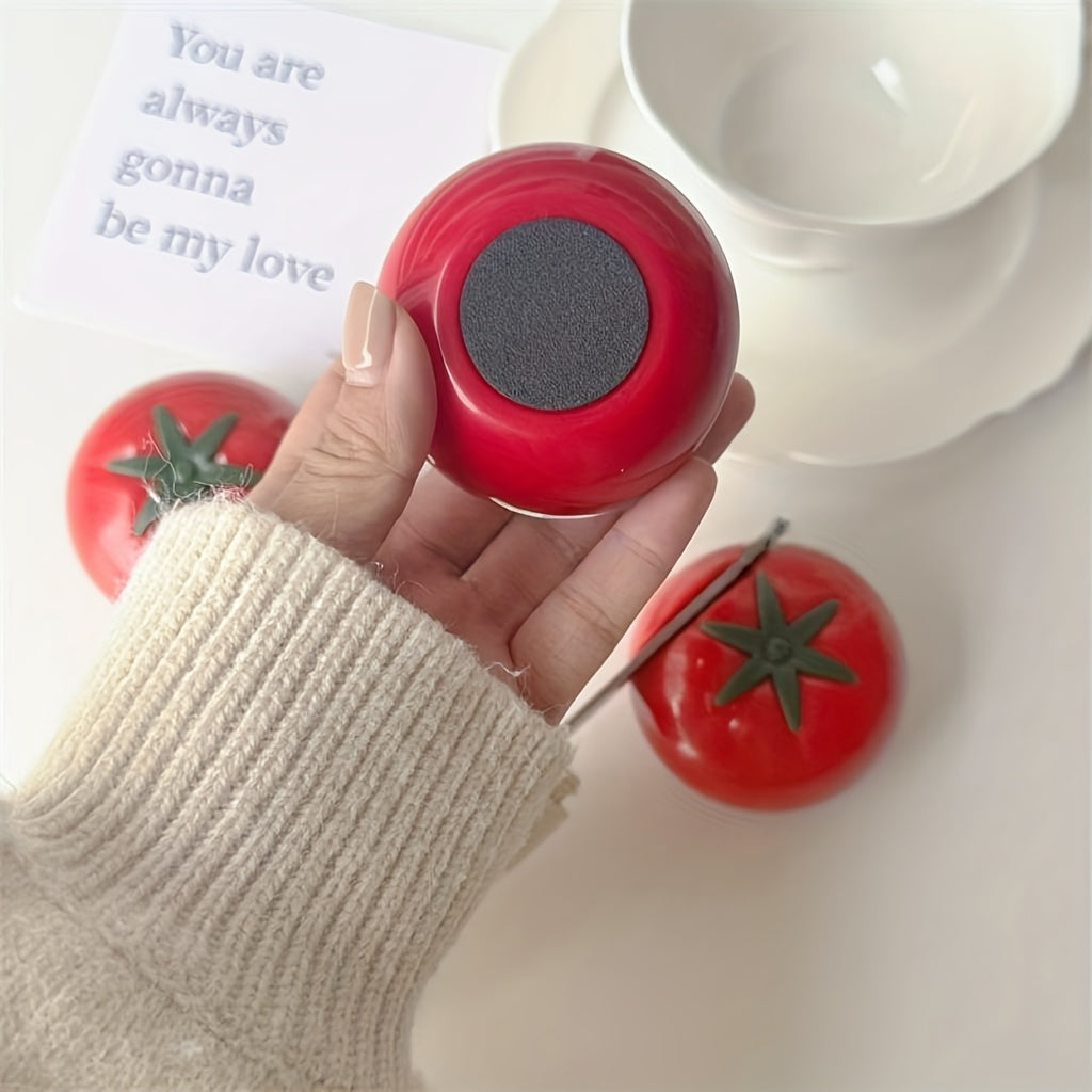 Pomidor shaklidagi pichoqni qirralash uchun; tez qirralash, portativ PVC asbob, qiziqarli dizaynga ega, batareyalar talab qilinmaydi.