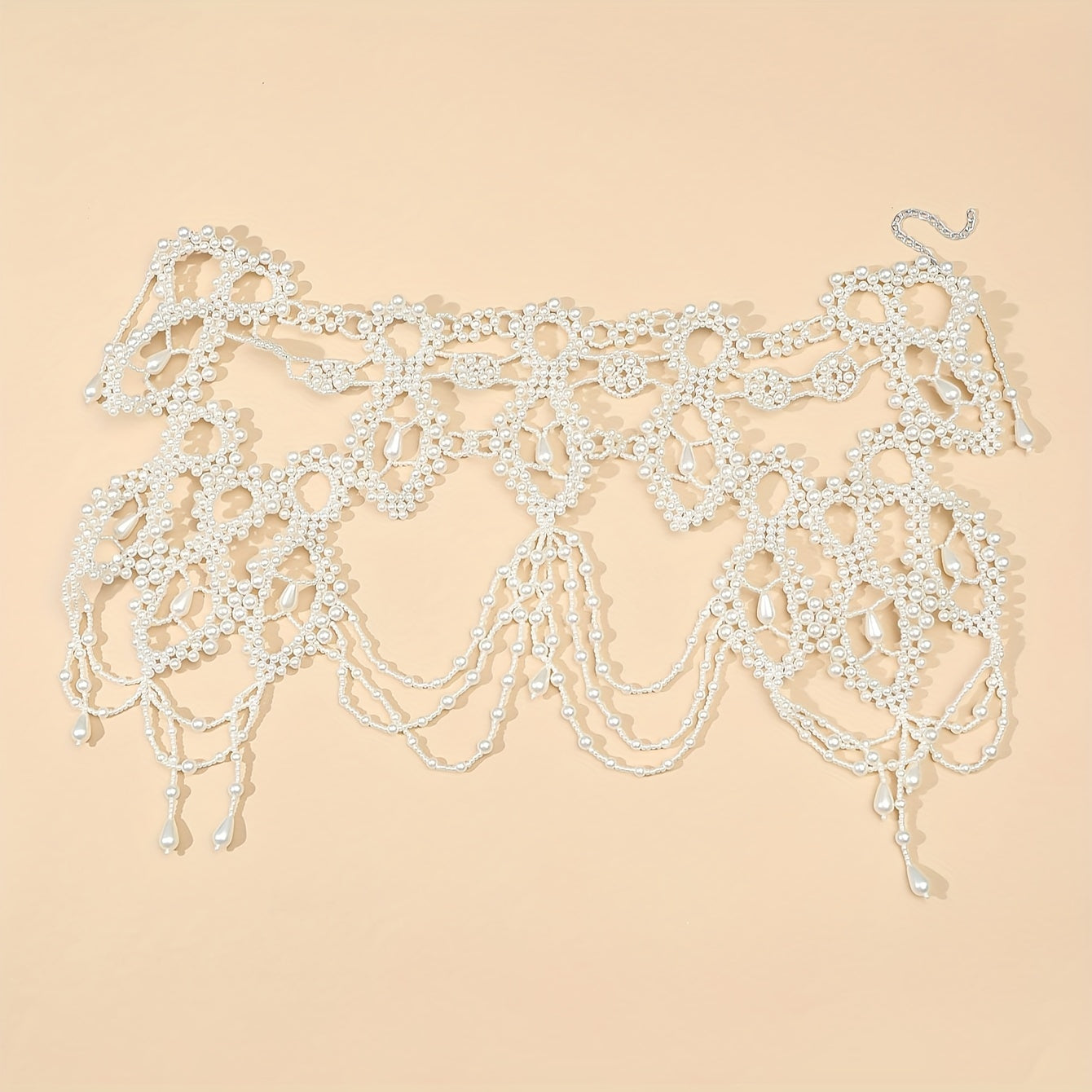 White Faux Pearl Body Chain for Weddings and Parties