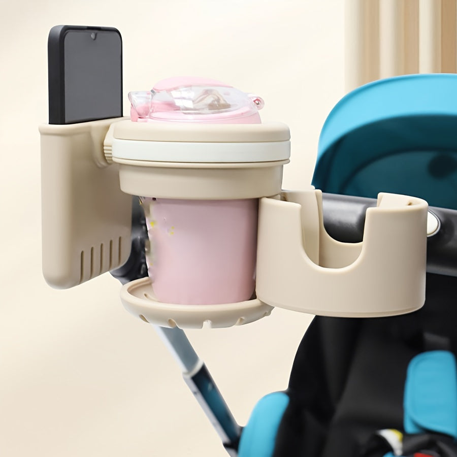 Stroller Cup Holder with Storage Rack and Phone Holder for Baby Carriage
