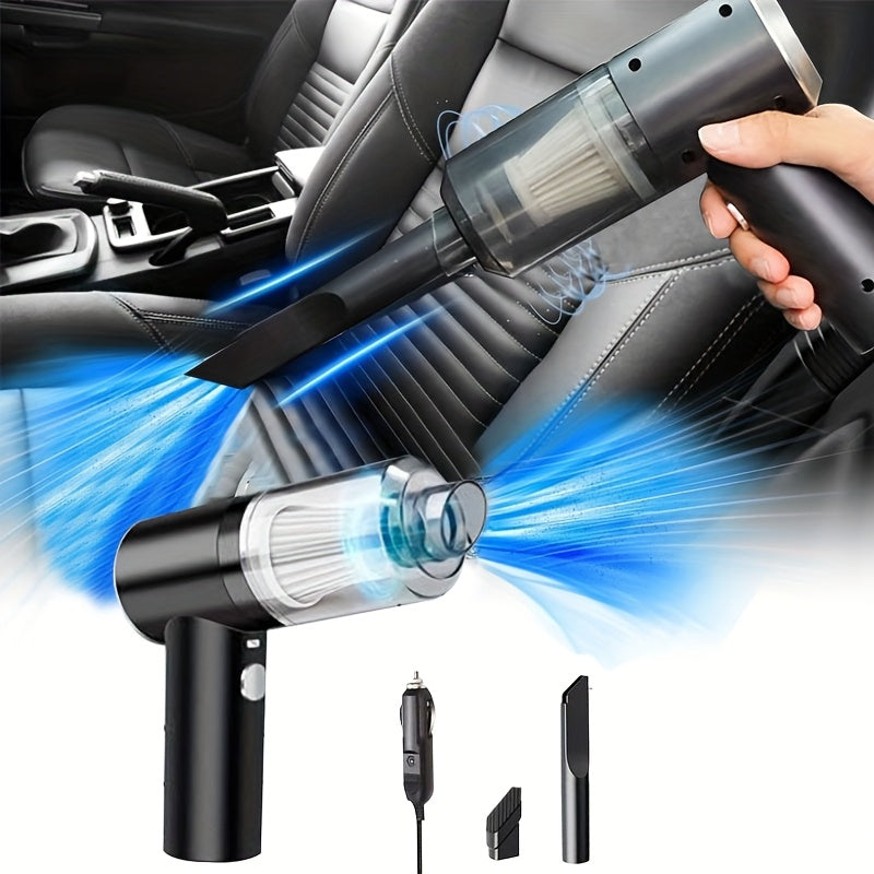 High-Suction Car Vacuum Cleaner with Accessories Black 12V 200W Durable ABS