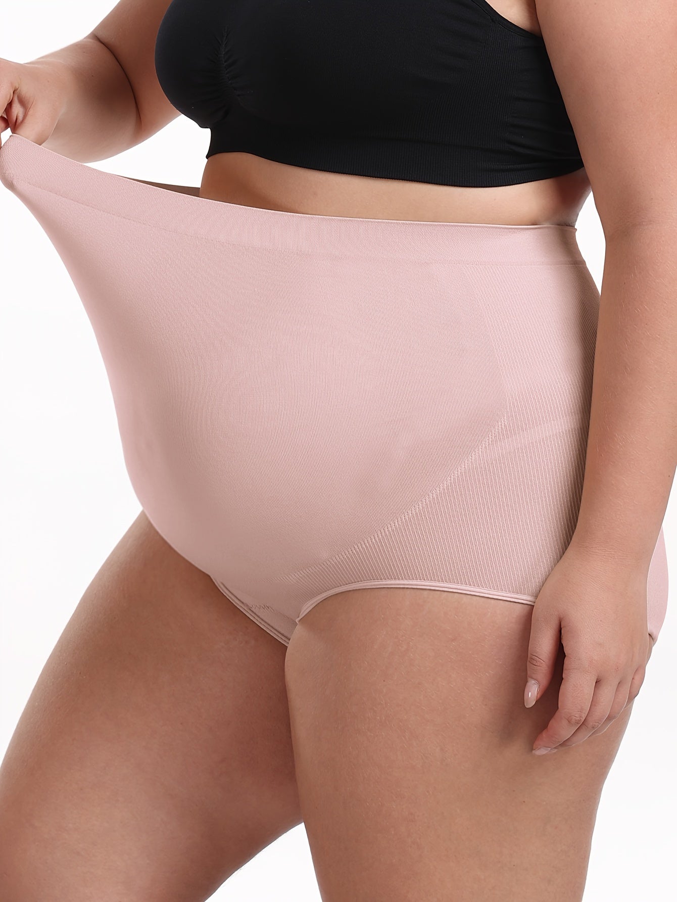 Спортивное женское нижнее белье большого размера с дышащей тканью и высокой талией, черное