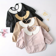 Baby Bib Waterproof Long-Sleeved PU Feeding Bib for Infants and Toddlers