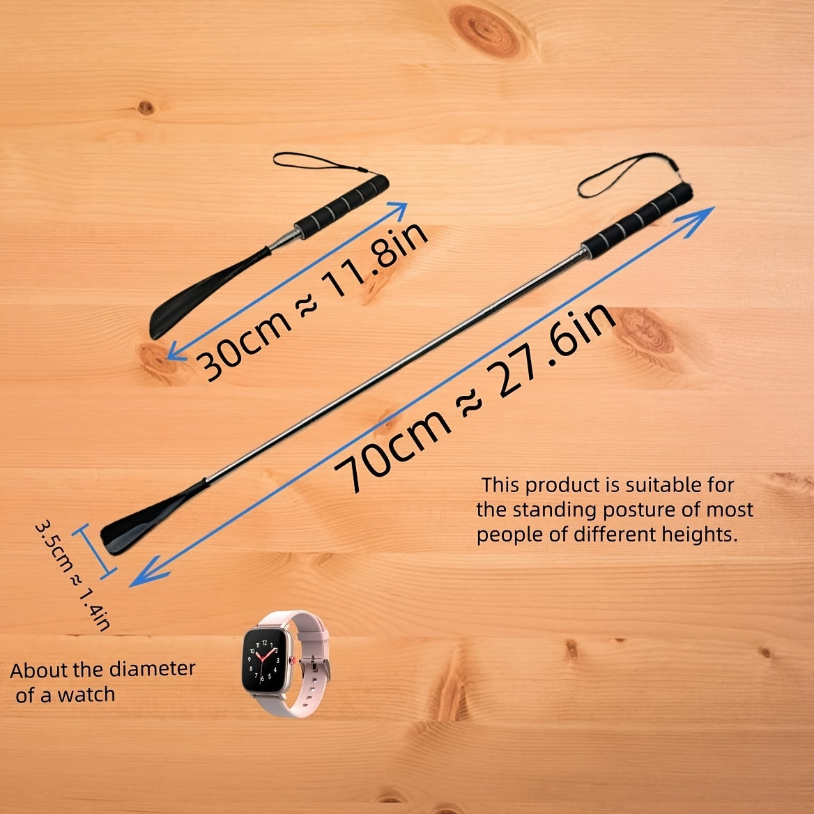 Extractor de zapatos ajustable de acero inoxidable para personas mayores y discapacitadas 29.97-70.87cm