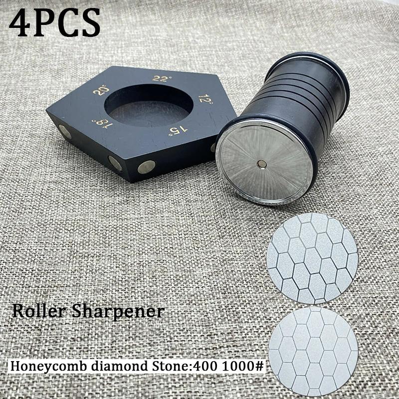 Afilador de cuchillos de cocina manual con infusión de diamantes, ángulos fijos de 12°, 15°, 18°, 20°, 22°, duradero