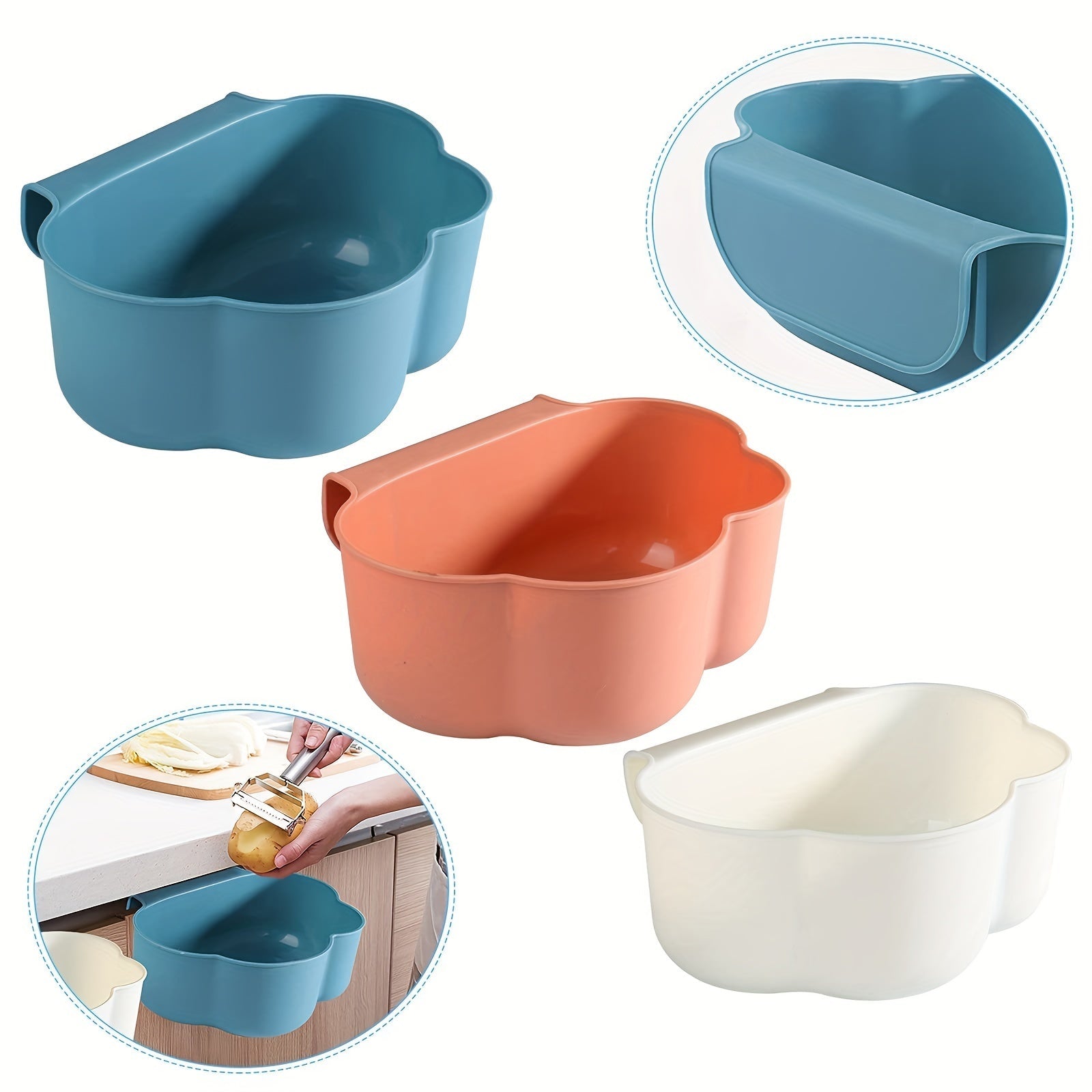 Set of 2 Hanging Diaper Organizers with Garbage Bin for Kitchen Cabinet Door