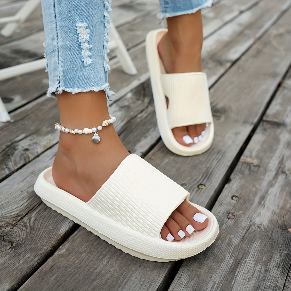 Женские шлепанцы из EVA с нескользящей подошвой для дома, улицы, пляжа и дачи, черные