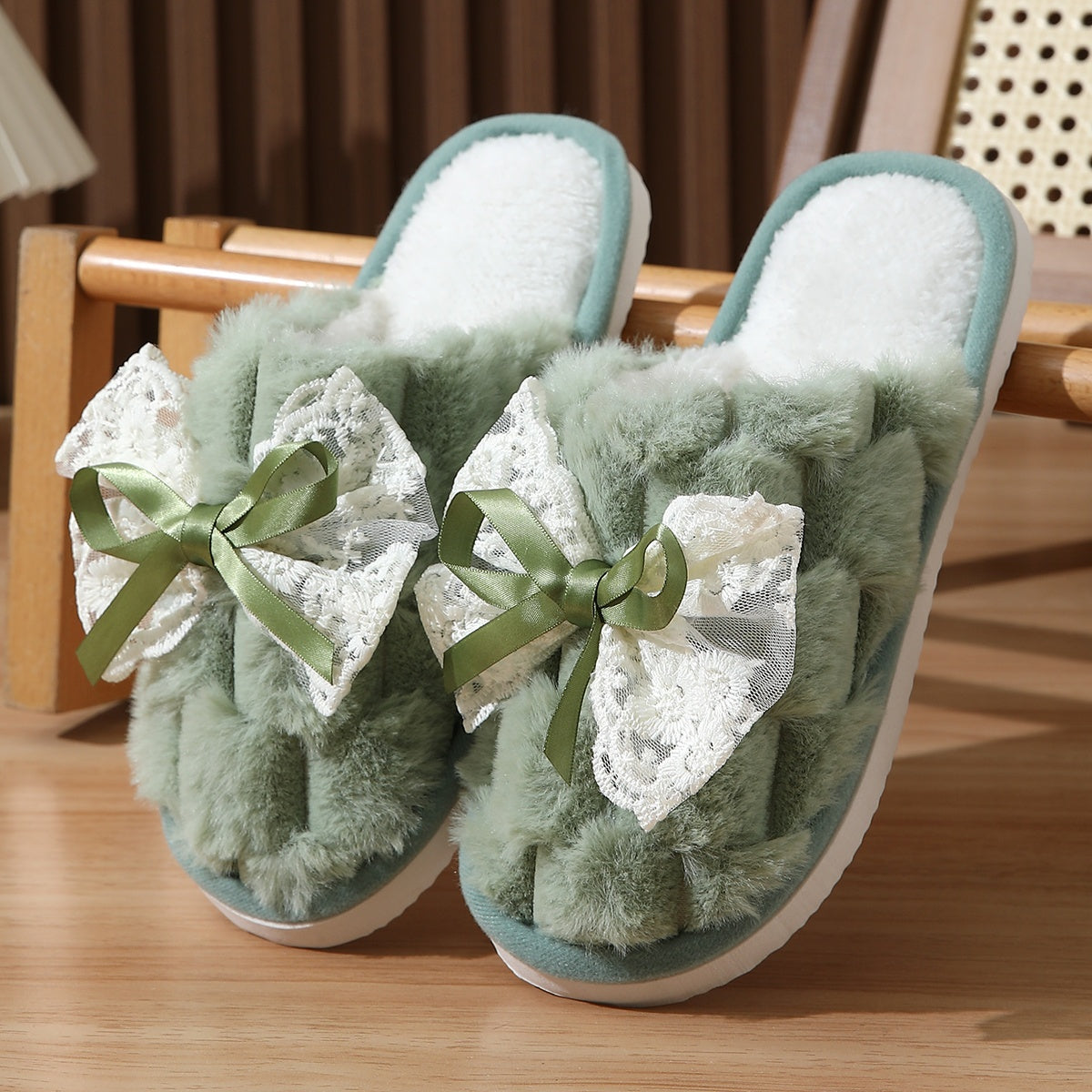 Women's Slip-On Indoor Slippers Soft Fabric Non-Slip EVA Sole Pastel Pink Black Gray Beige