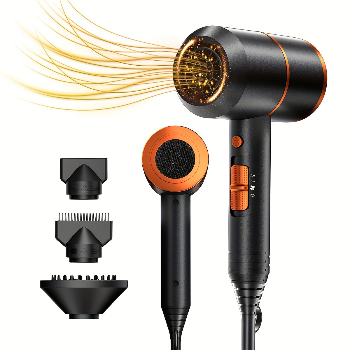 Secador de pelo profesional de iones negativos 1300W con aire frío y caliente para hogar y viajes