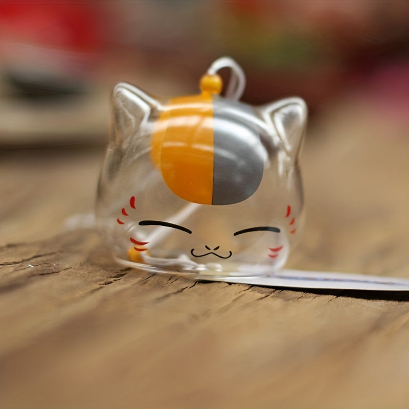 Glass Wind Chime with Animal Print and Cherry Blossom Design for Home Decor