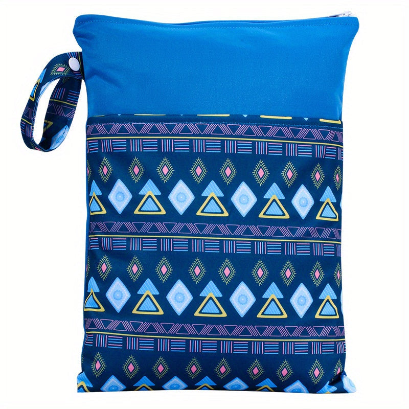 Reusable Waterproof Wet Bag with Double Pockets Cloth Handle 24.99x35cm