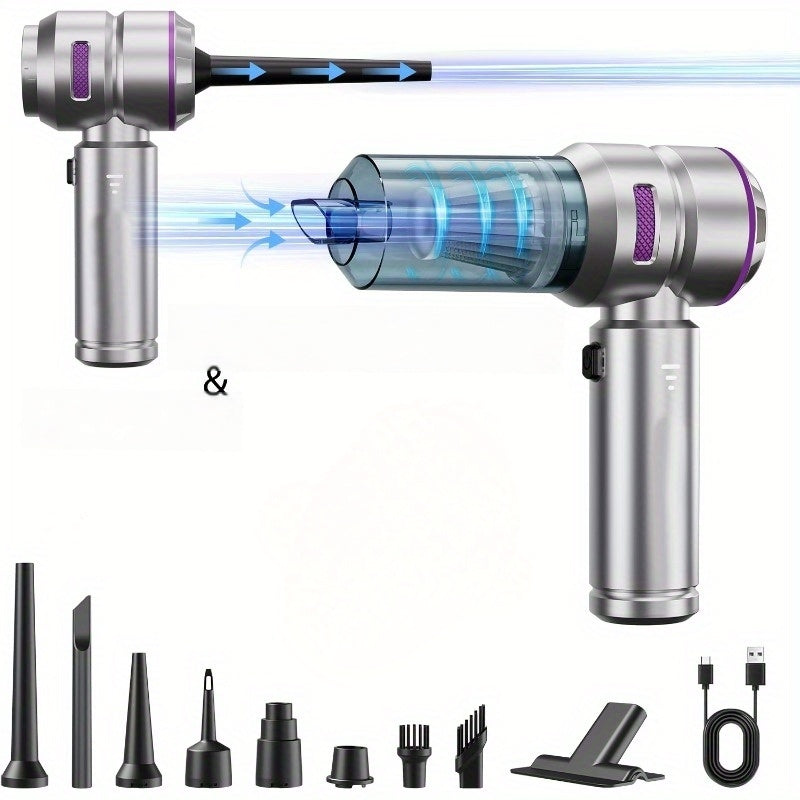 Kabelsiz avtomobil changyutgichi, kuchli tortish bilan LED chiroq, USB Type C quvvatlanadigan