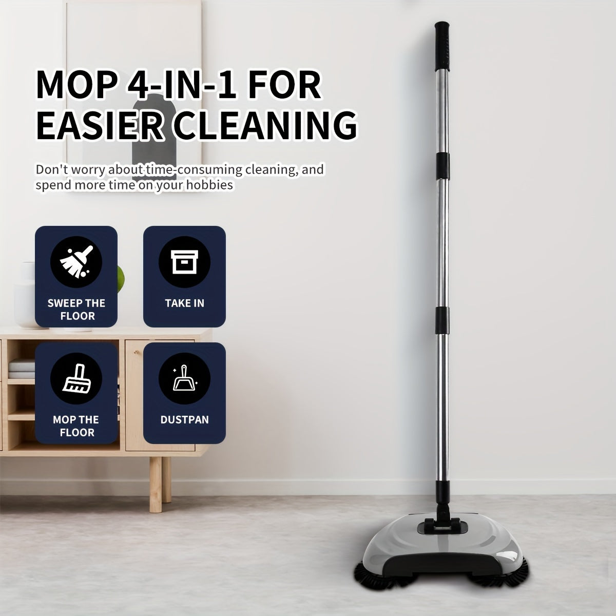 Versatile Hand Push Sweeper Vacuum Cleaner Wet Dry Floor Cleaner
