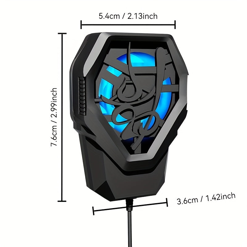 Mini USB Phone Cooling Fan Portable Heat Dissipation PVC Radiator Black Blue