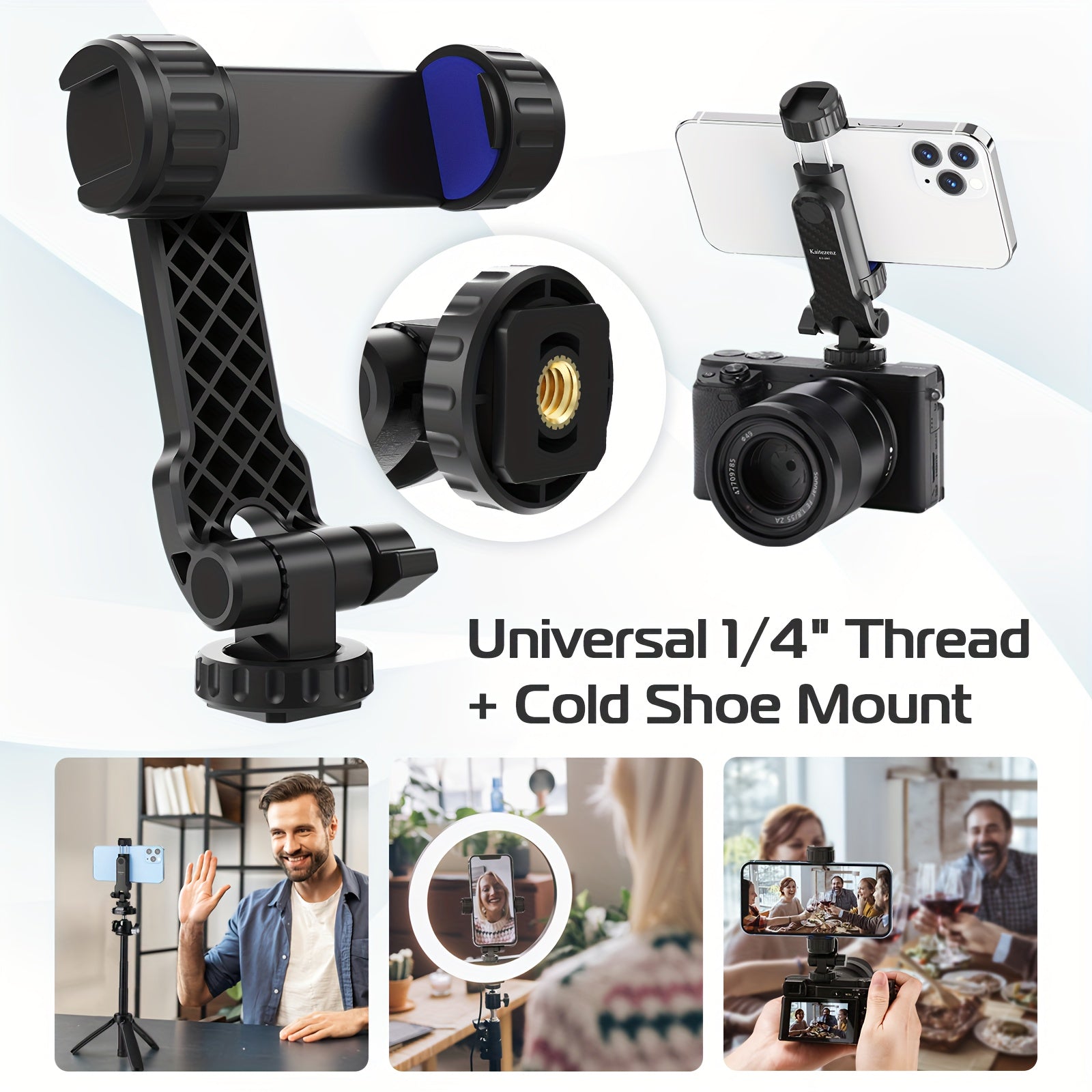 Mobile Phone Holder Tripod with Cold Boots 360 Degree Rotation Compatible with All Smartphones