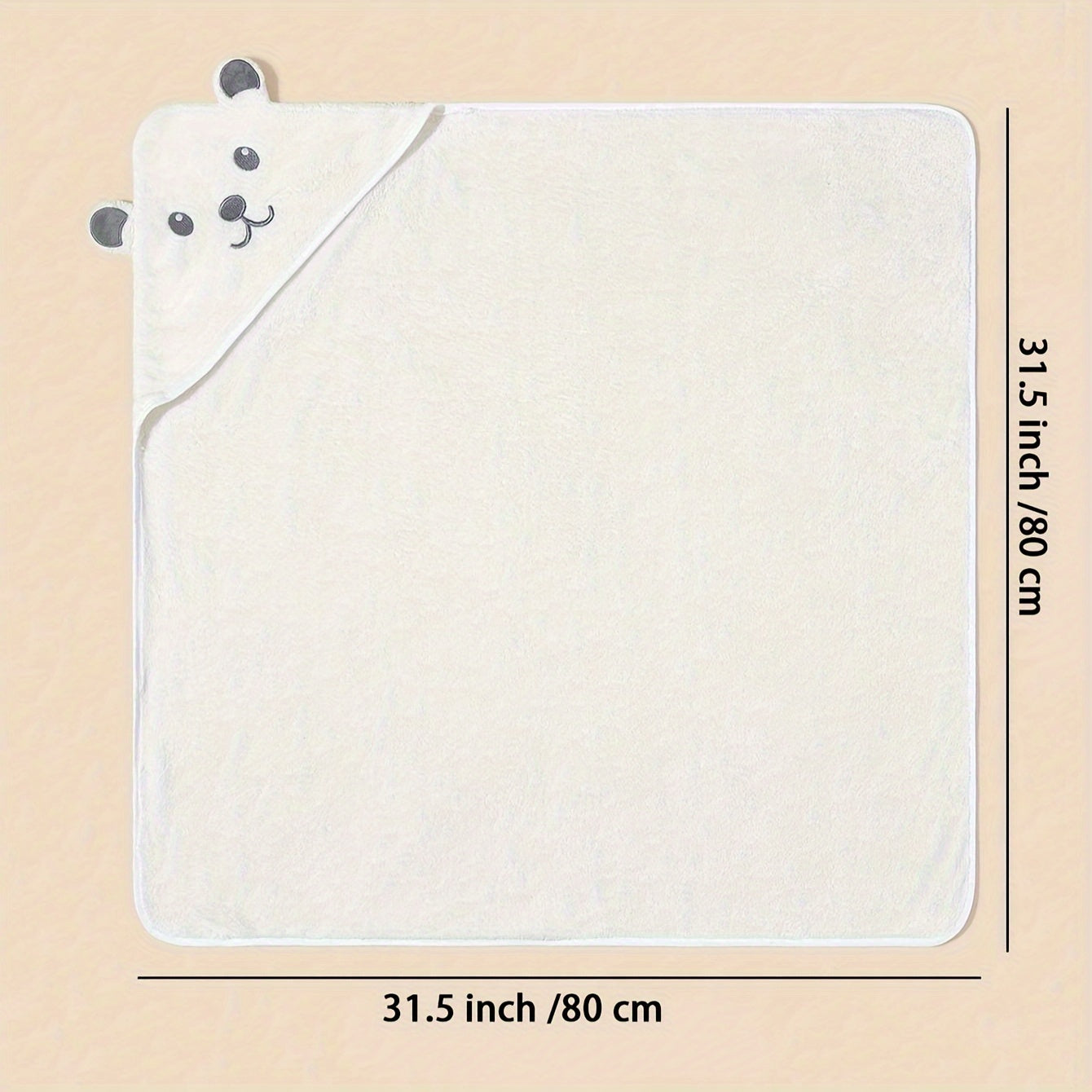 Kids Hooded Towel Soft Cozy Cartoon Animal Bath Towel for Kids White