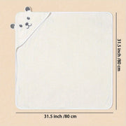 Kids Hooded Towel Soft Cozy Cartoon Animal Bath Towel for Kids White