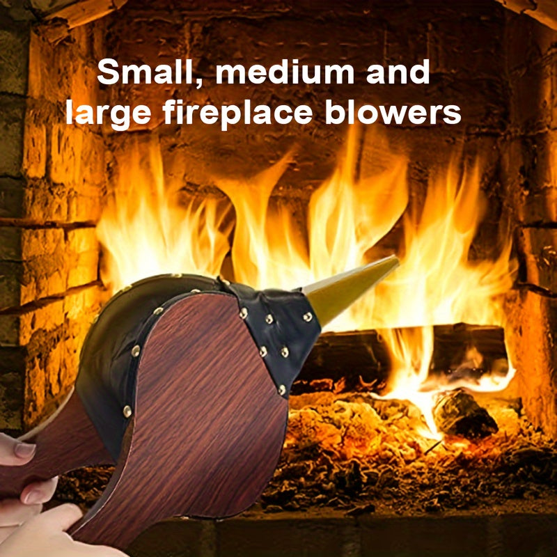 Wooden Fireplace Blower Hand Fan for Heat Distribution and BBQ Cleaning