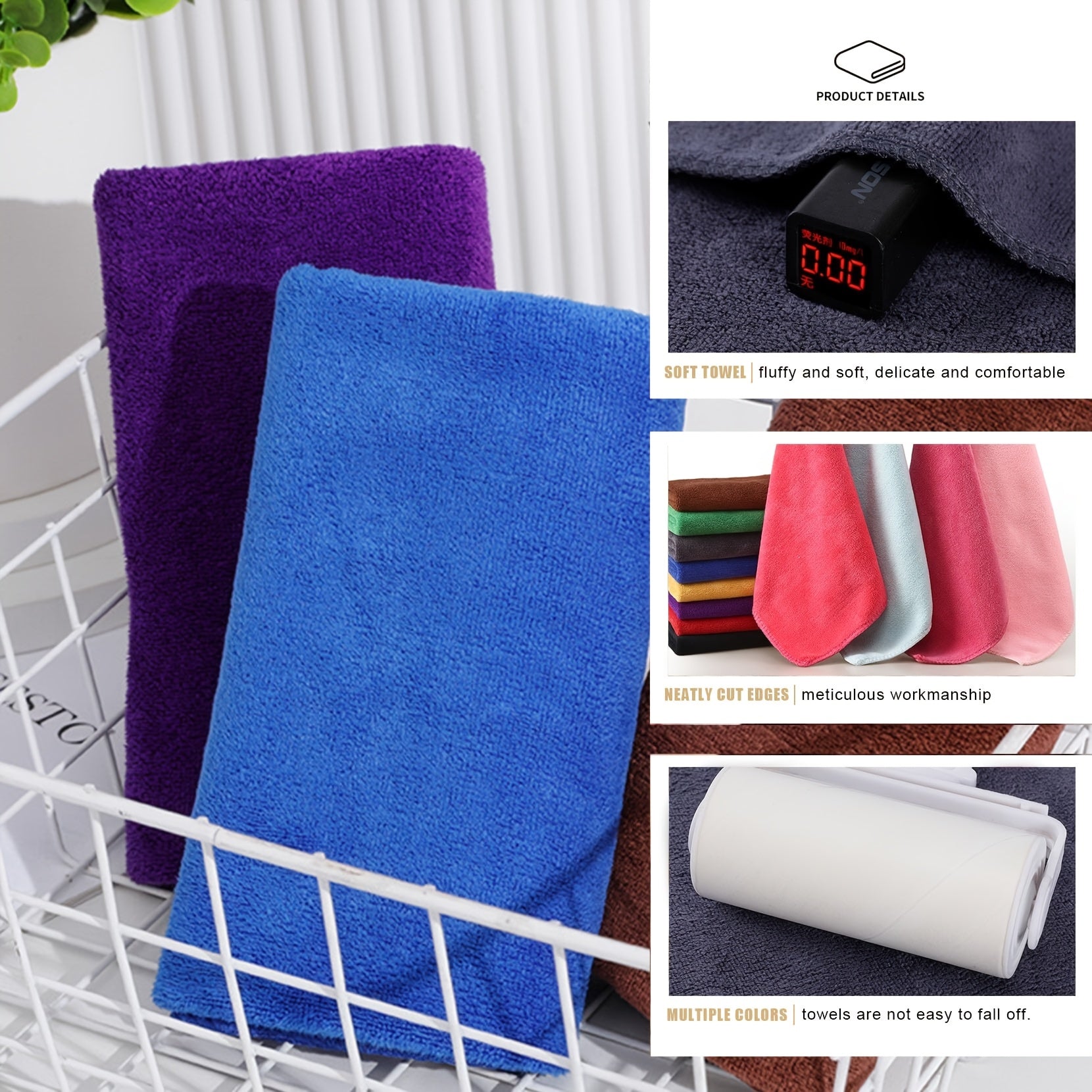 Microfiber Cleaning Cloth Thick Absorbent Multi-Purpose for Car and Home Use
