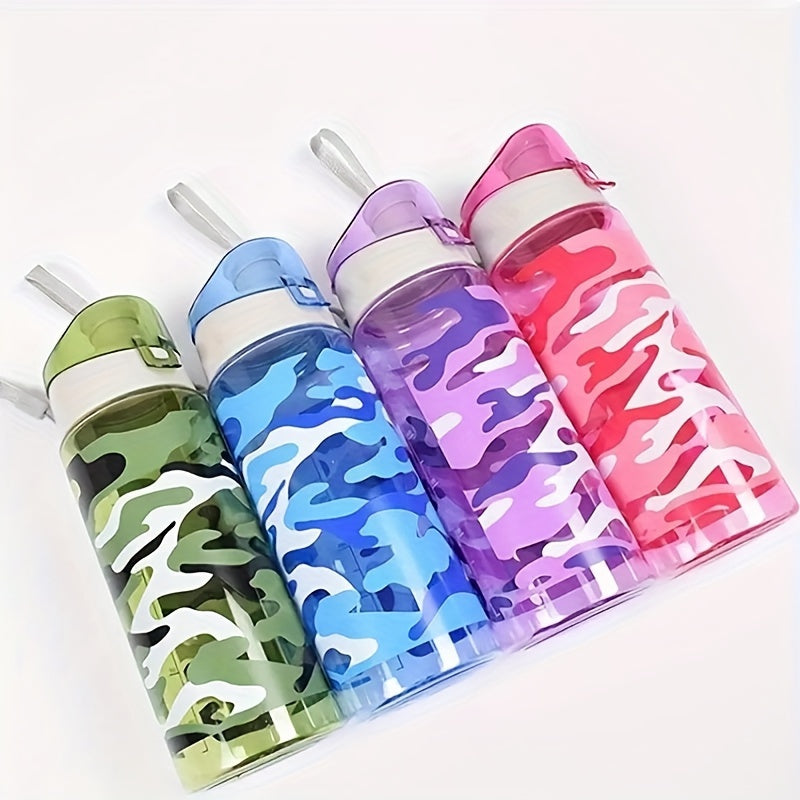 Camouflage Water Bottle 600ml for Camping Hiking Fitness Outdoor Activities