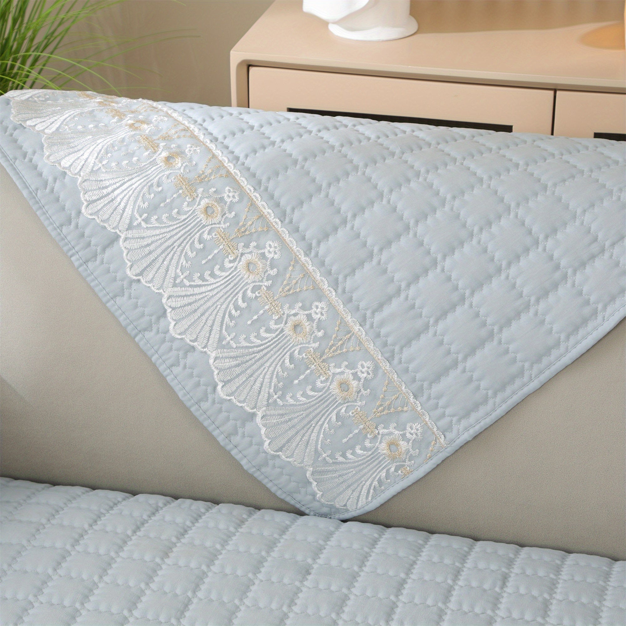 Чехол для дивана с вафельной стежкой, 1 шт., без спинки и подлокотников.