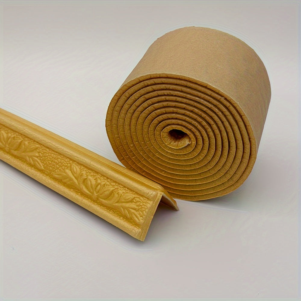 Waterproof XPE Foam Baseboard Molding Trim with Floral Design for Wall Protection and DIY Decor