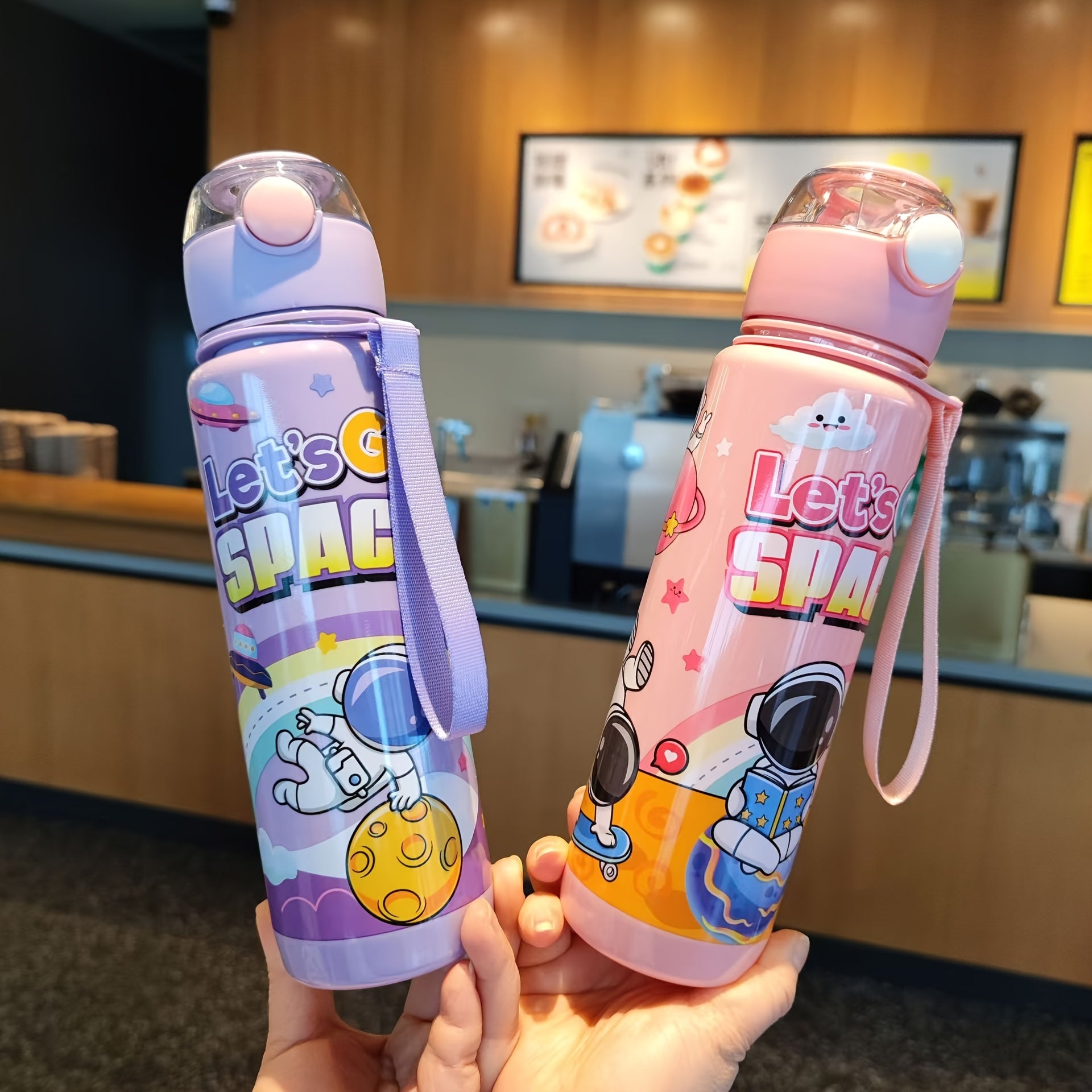 Leak-Proof Space-Themed 700ml BPA-Free High-Temperature Resistant Water Bottle for Outdoor Activities