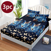 Conjunto de ropa de cama floral de 3 piezas de poliéster para todas las estaciones con fundas de almohada y colcha