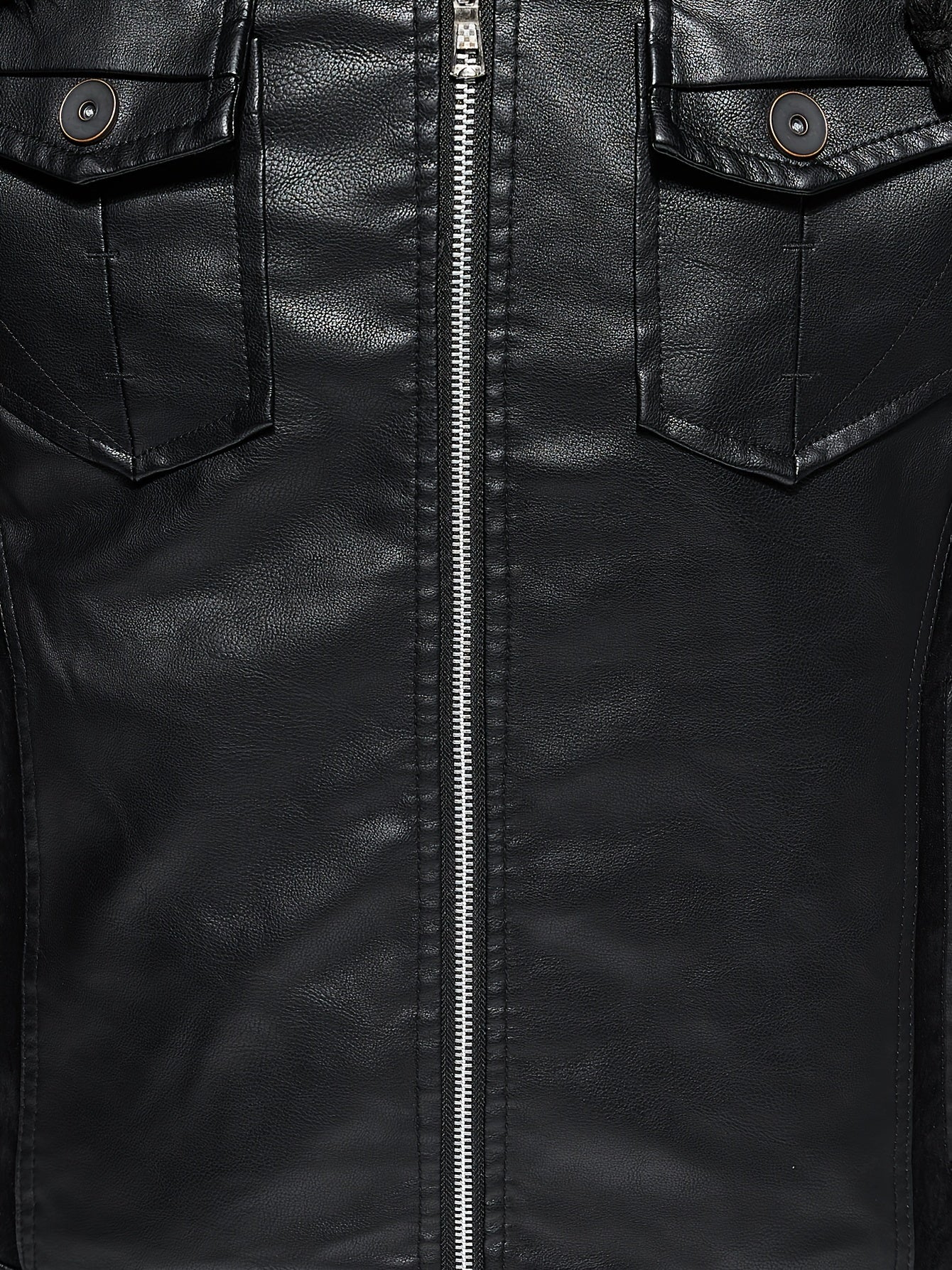 Erkaklar uchun shamoldan himoyalovchi va iliq PU kurtka, qo'shimcha fliys bilan, AQSh o'lchamida.