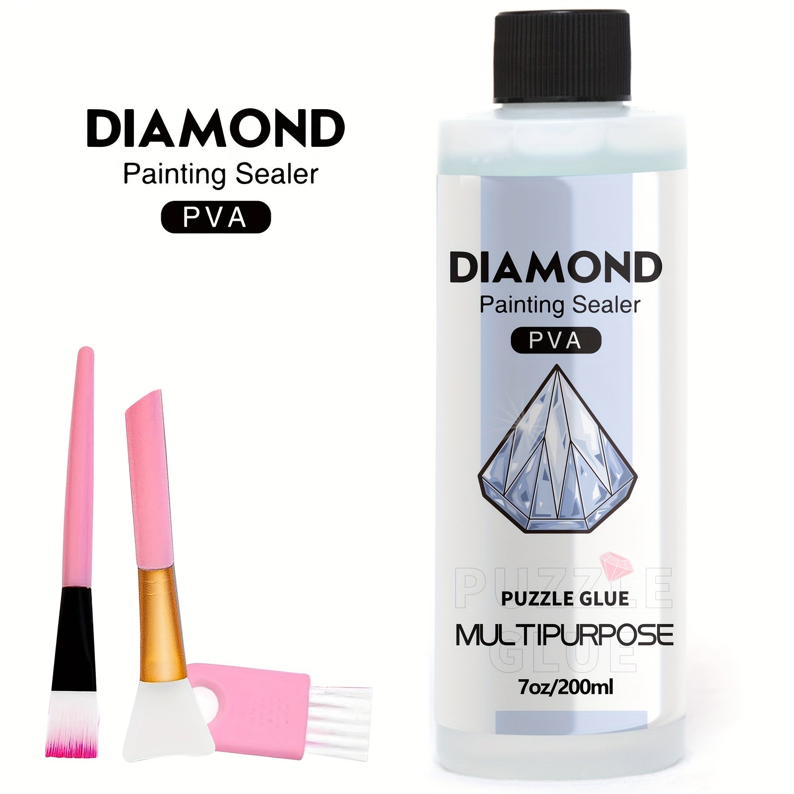 Diamond Painting Sealer with Brushes for Glossy Finish and Durability 60ml 200ml