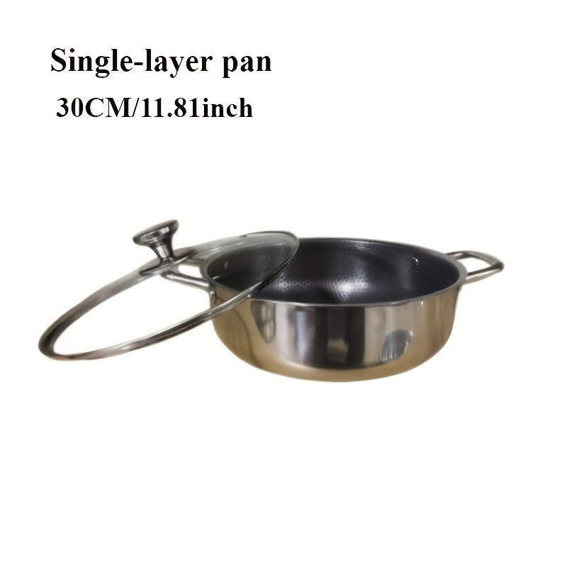 Olla de acero inoxidable con superficie antiadherente, doble boiler, gran capacidad