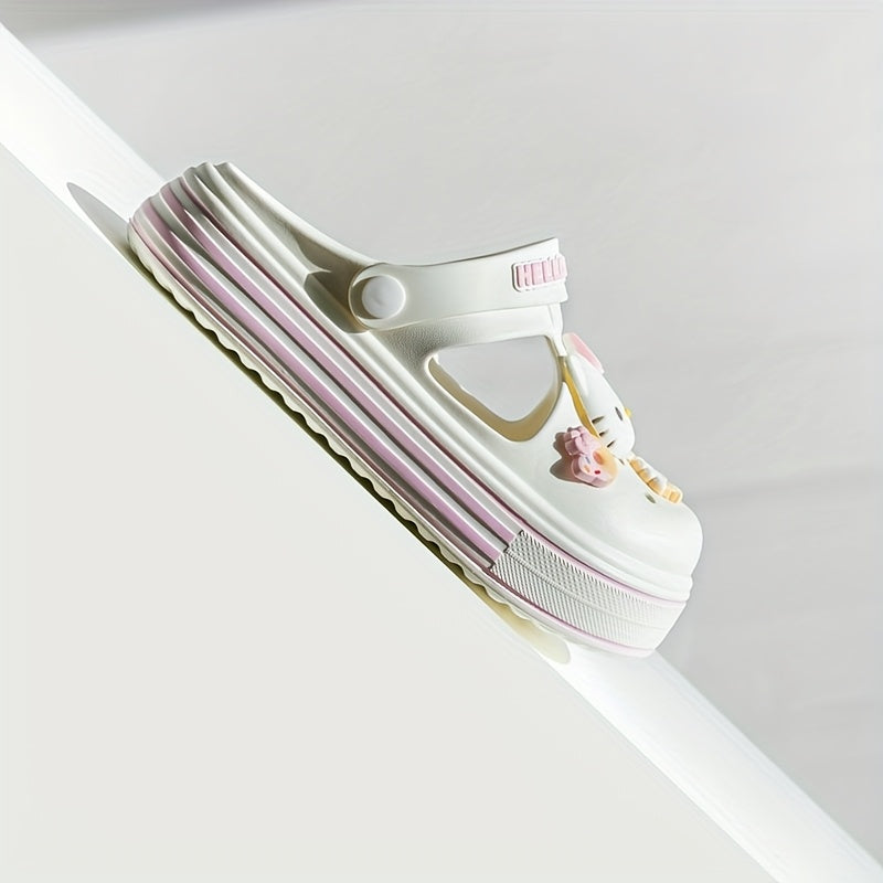 Kids Water Shoes for Boys and Girls Cartoon Pattern Low Top EVA Slip-On Casual Beach Footwear