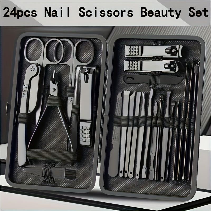 Nail Clipper and Grooming Tools Set with Travel Case, 8/15/24 Pieces, High Carbon Steel