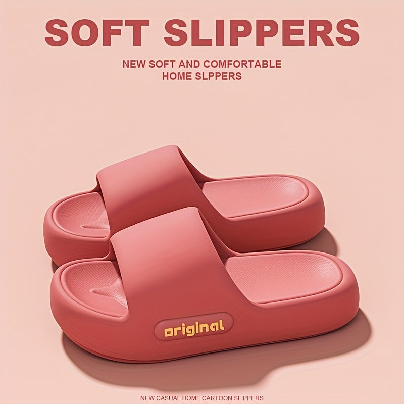 Women's Summer Solid Color Casual Non-Slip Platform Slippers