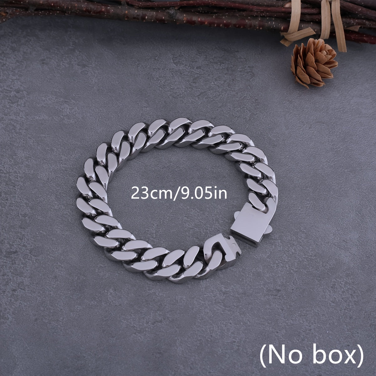 Stainless Steel Viking Cuban Link Bracelet for Men Polished Four-Sided Design