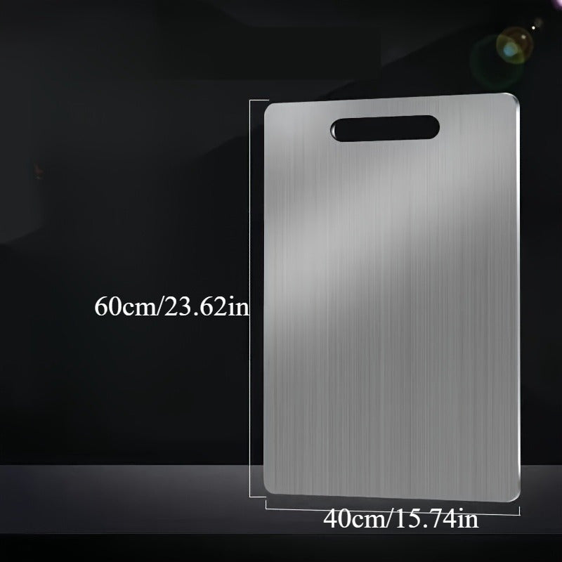 Премиальная двусторонняя титановая разделочная доска из нержавеющей стали пищевого качества, безопасна для посудомоечной машины, доступна в нескольких размерах
