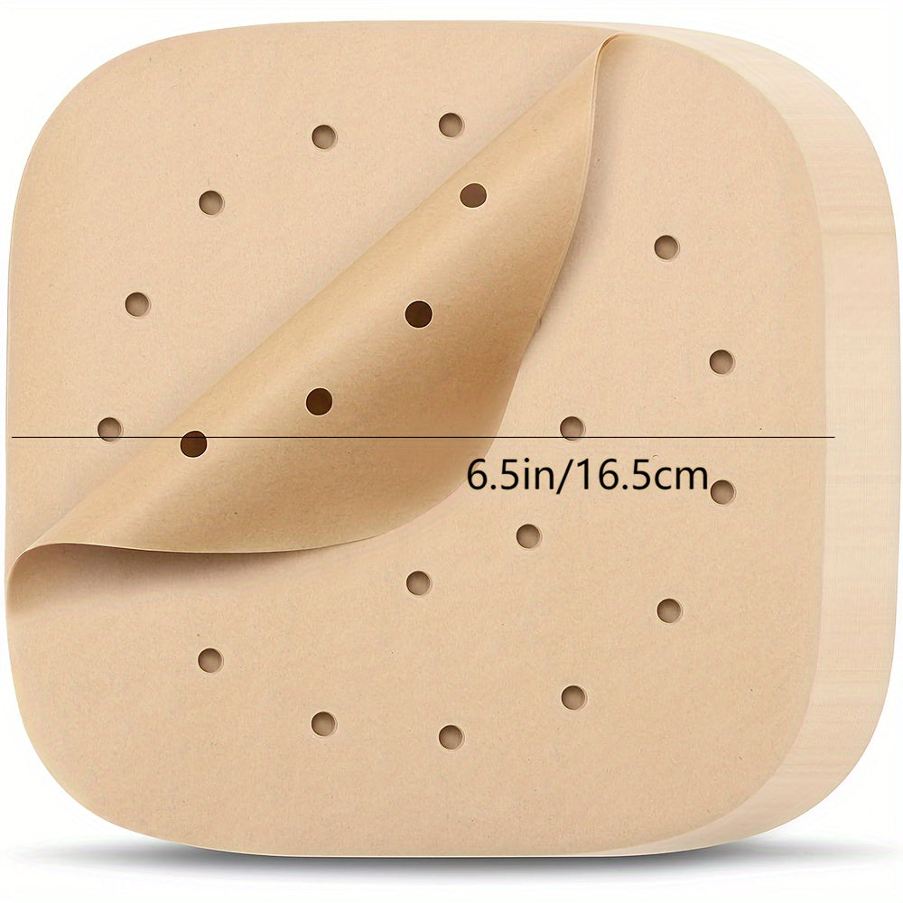 100 Square Parchment Paper Liners for Air Fryer Baking and Steaming