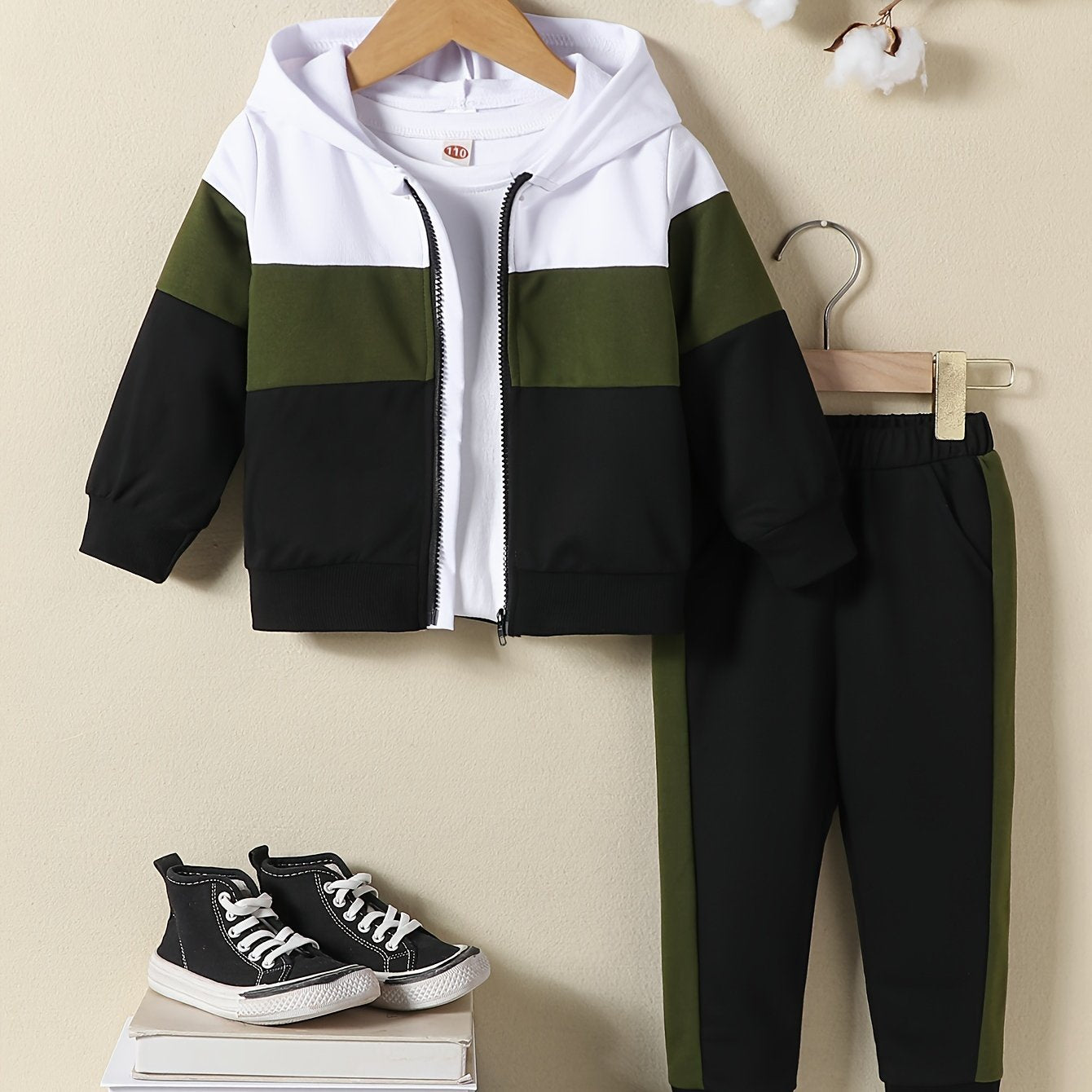 Boys Hoodie and Pants Set with Colorful Design Polyester Cotton Fall Winter Casual