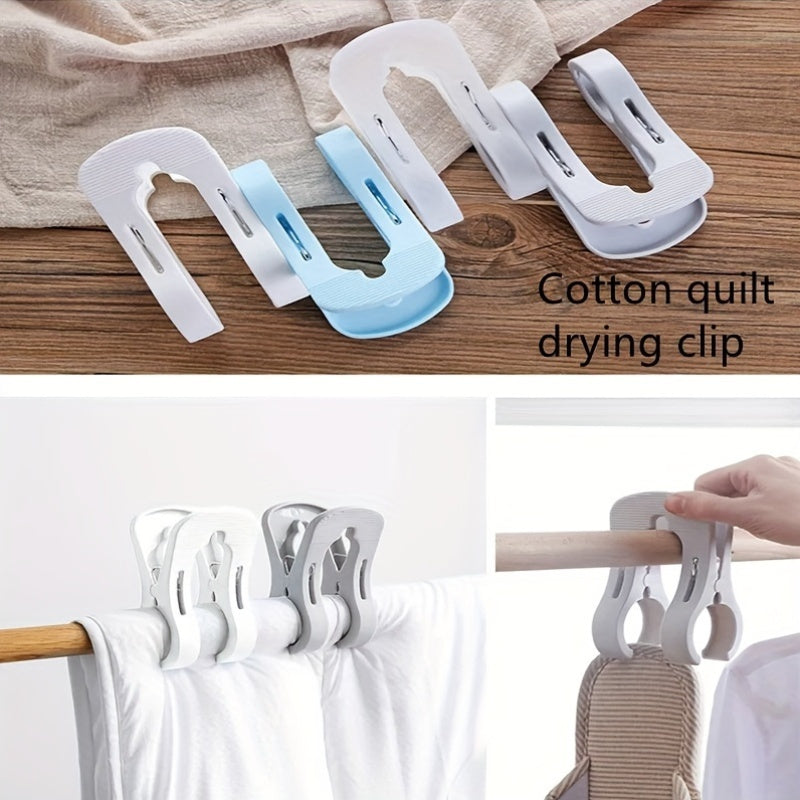 Medio paquete de pinzas de ropa de doble clip para colgar ropa y toallas, color blanco y gris