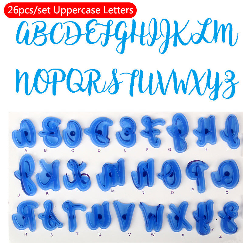 Mold Set for Fondant Printing, Cookie Baking, Cake Decoration Upper Lower Case Letters