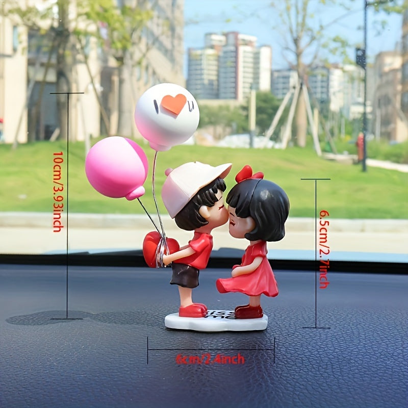 Cute Car Couple Ornaments Home Office Dashboard Decor Set