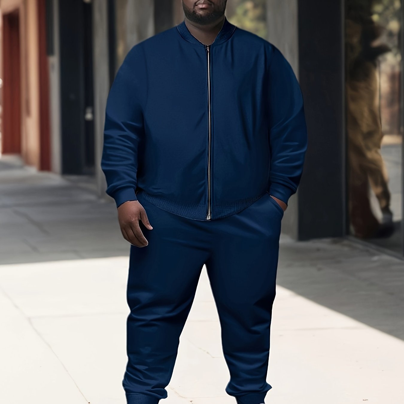 Men's Plus Size Casual Sweatshirt Set Polyester Knit Athletic Regular Fit