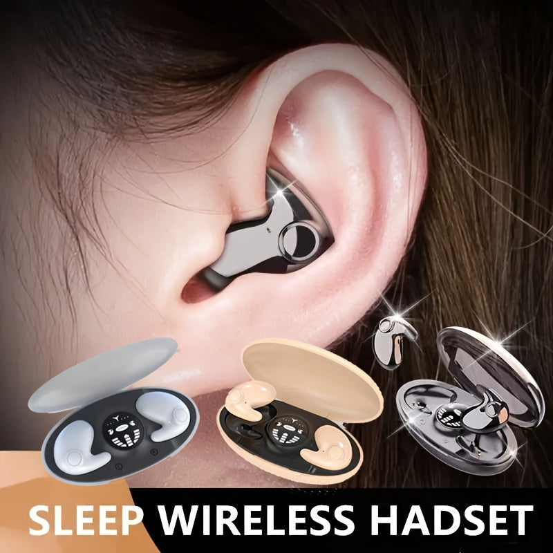 Wireless Sleep Headphones On-Ear Sports Earbuds with Noise Reduction Microphones and Wireless 5.0 for iOS Android Gaming