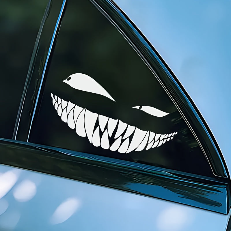 Funny Cross-eyed Evil Smile Car Sticker Waterproof Vinyl Decal
