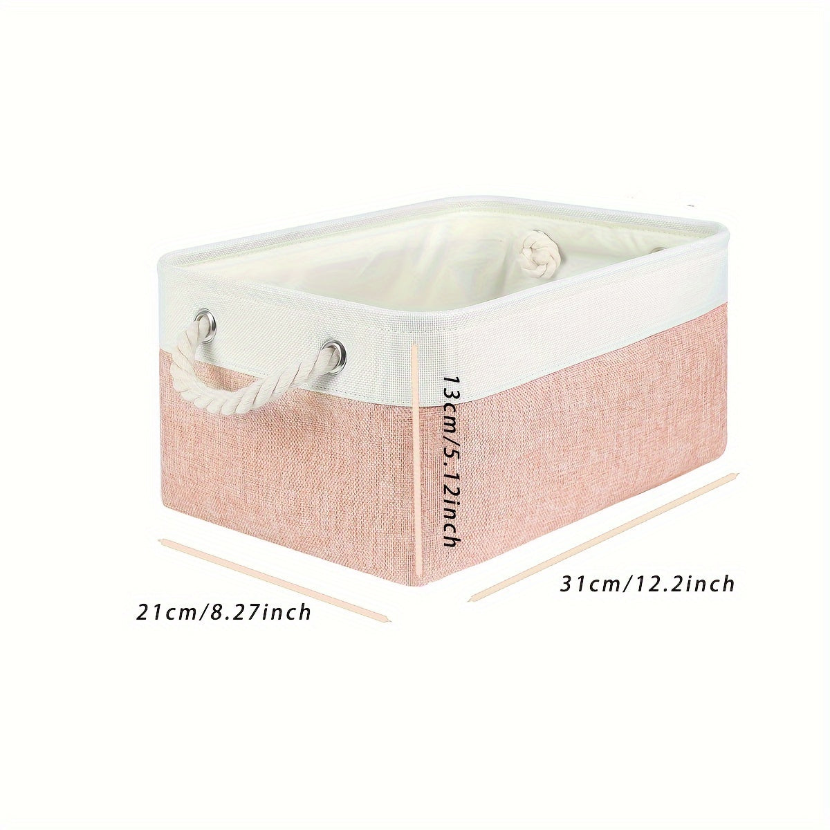 Foldable Home Storage Basket with Handle for Shelves and Wardrobes, Multi-Use