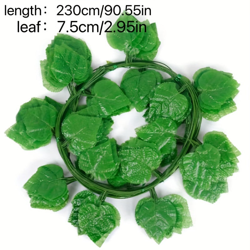 Artificial Grape Vine Decorations Set with 20 Leaves for Home Garden Party and Restaurant