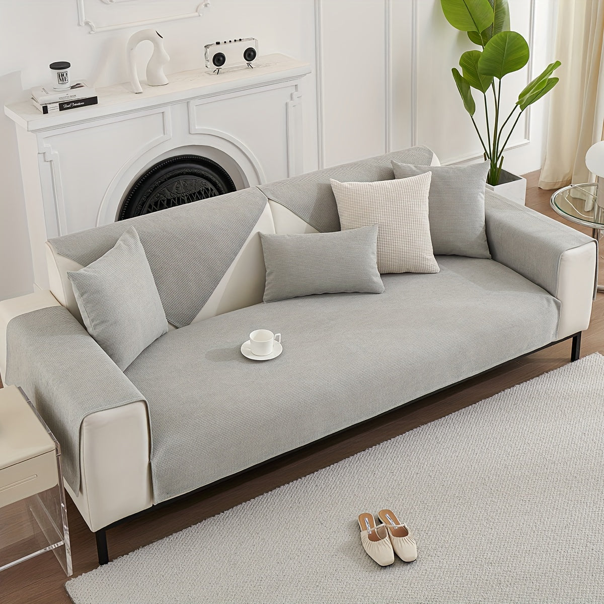 All-Season Velvet Sofa Cushion with Anti-Cat Scratch and Non-Slip Features