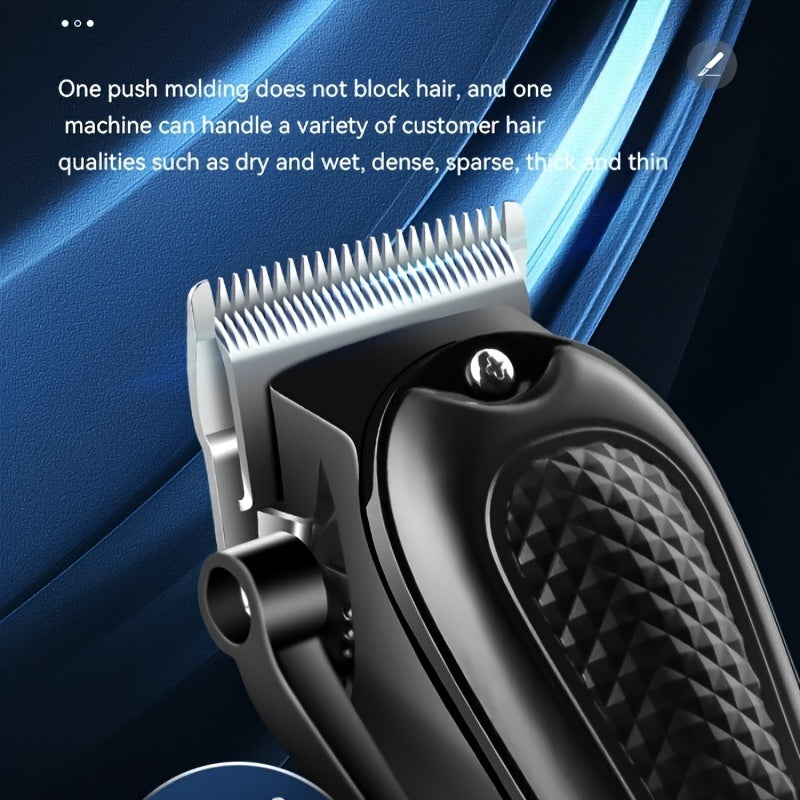 Electric Hair Clipper with LCD Display USB Rechargeable Comb Attachments for Home Salon Use