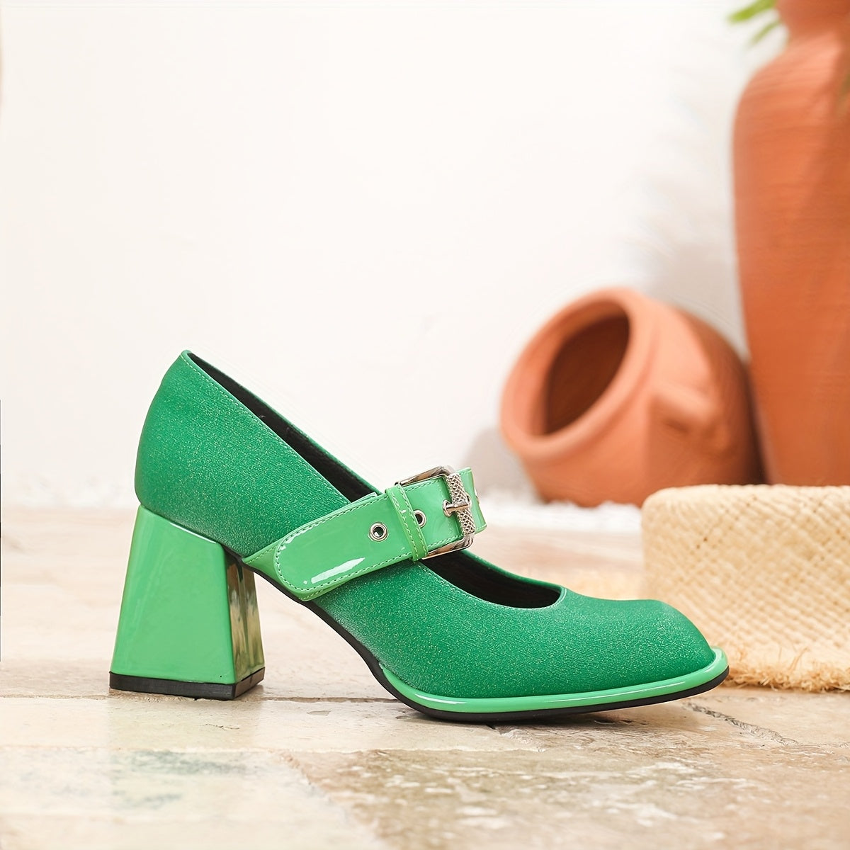 Women Elegant Square Toe High Heels Shoes for Daily, Formal Wear