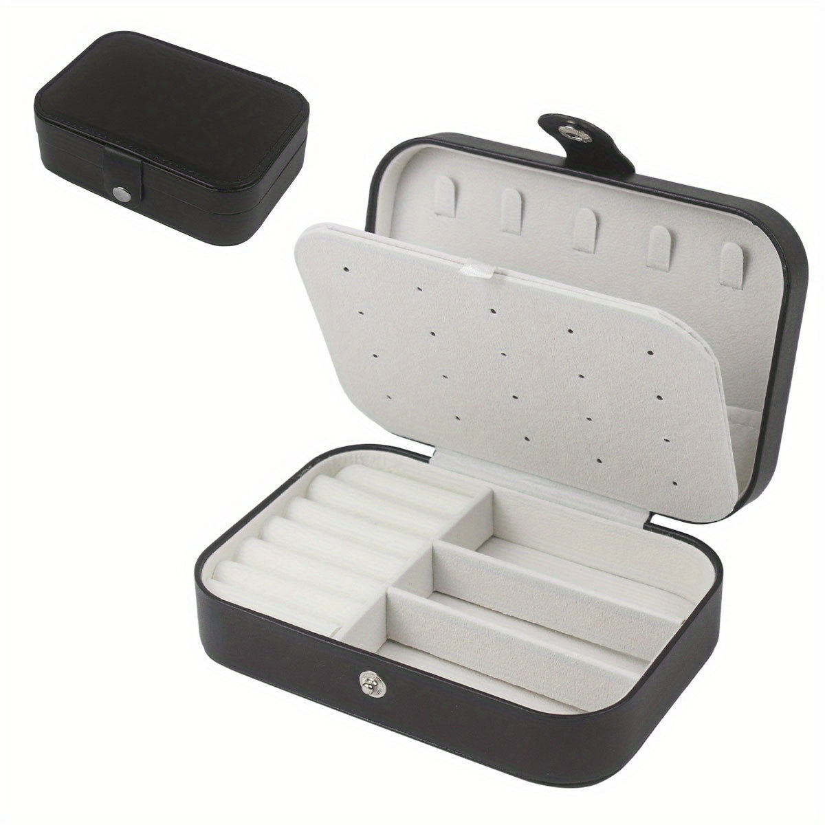 Компактная коробка для хранения украшений для колец, ожерелий и гвоздиков, органайзер для путешествий